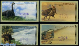 Portugal 2000 Automat Stamps 4v, Preh. Animals 4v, Double Value, Mint NH, Nature - Prehistoric Animals - Automat Stamps - Nuovi