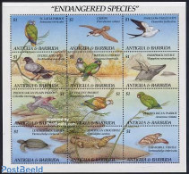 Antigua & Barbuda 1993 Endangered Animals 12v M/s, Mint NH, Nature - Animals (others & Mixed) - Birds - Crocodiles - R.. - Antigua Und Barbuda (1981-...)