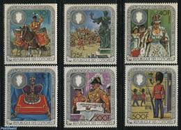 Comoros 1978 Silver Coronation 6v, Mint NH, History - Nature - Transport - Various - Kings & Queens (Royalty) - Horses.. - Königshäuser, Adel