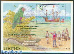 Lesotho 1987 Discovery Of America S/s, Mint NH, History - Nature - Transport - Explorers - Animals (others & Mixed) - .. - Exploradores