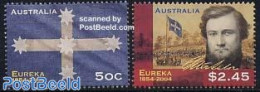 Australia 2004 Eureka 2v, Mint NH, History - Flags - History - Militarism - Art - Handwriting And Autographs - Unused Stamps