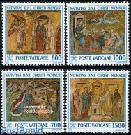 Vatican 1992 Christmas 4v, Mint NH, Religion - Christmas - Art - Mosaics - Nuevos