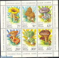 Guinea Bissau 1985 Mushrooms 6v M/s, Mint NH, Nature - Mushrooms - Funghi