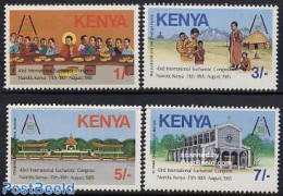 Kenia 1985 Eucharistic Congress 4v, Mint NH, Religion - Churches, Temples, Mosques, Synagogues - Religion - Kerken En Kathedralen