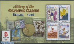 Maldives 2007 Olympic Games Berlin 1936 4v M/s, Mint NH, Sport - Athletics - Kayaks & Rowing - Olympic Games - Stamps .. - Atletica
