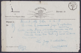 Télégramme Déposé à Dinant - Càd Octogon. Bureau D'arrivée NAMUR /16 FEVR. 1878 - Telegrammi