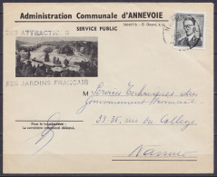 Env. Illustrée "Administration Communale D'Annevoie" Affr. N°924 Càd NAMUR /29-6-1960 Pour NAMUR - 1953-1972 Bril