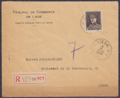 Env. Recommandée "Tribunal De Commerce" Affr. N°322A Càd Agence LIEGE *36* /3 IV 1934 Pour E/V - 1931-1934 Quepis