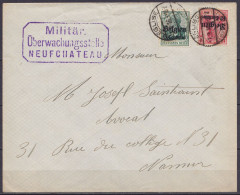 Env. Affr. OC2+OC3 Càpt LEGLISE /-1.9.1916 Pour NAMUR - Cachet Censure [Militär. Überwachungsstelle NEUFCHATEAU] - OC1/25 General Government