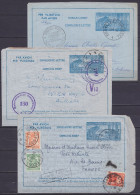 Lot De 9 Aérogrammes / Enveloppes-lettres Oblit. CHARLEROI, BRUXELLES, IXELLES Pour Destination Diverses Monaco, Suisse, - Other & Unclassified