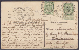 CP "Bourg Léopold Camp De Beverloo" Affr. N°56 Càd "BOURG LEOPOLD (BEVERLOO) /8 AOUT 1906" Pour BRUXELLES - Réaff. N°53  - 1893-1907 Coat Of Arms