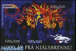 Iceland 2011 Stamp Day, Njalsbrennu Saga S/s, Mint NH, History - Nature - Horses - Stamp Day - Art - Fairytales - Disa.. - Ongebruikt