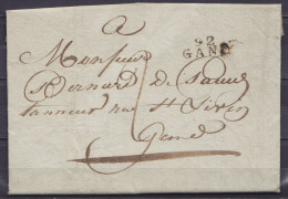 L. Datée 15 Avril 1806 De GAND Pour E/V - Griffe "92/ GAND" - Port "2" (lettre Pesante) - 1794-1814 (French Period)