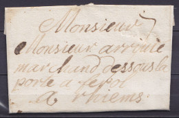 L. Datée 12 Novembre 1756 De LIEGE Pour RHIEMS (Reims) - Port "7" - 1714-1794 (Oesterreichische Niederlande)