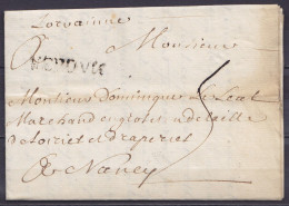 L. Datée 15 Juillet 1736 De VERDUN Pour NANCY - Griffe "VERDUN" - Port "5" - 1701-1800: Vorläufer XVIII