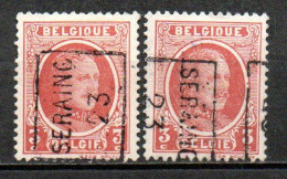 3160 Voorafstempeling Op Nr 192 - SERAING 23 - Positie A & B - Roller Precancels 1920-29