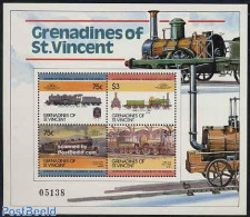 Saint Vincent & The Grenadines 1985 Locomotives S/s, Mint NH, Transport - Railways - Trenes