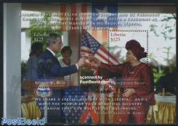Liberia 2008 President Bush Meeting S/s, Mint NH, History - American Presidents - Politicians - Autres & Non Classés