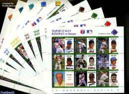 Saint Vincent 1989 Baseball 9x9v M/s (9 M/ss Each Of 9v), Mint NH, Sport - Baseball - Sport (other And Mixed) - Honkbal