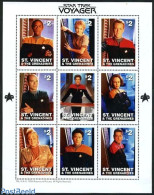 Saint Vincent 1997 Star Trek Voyager 9v M/s, Mint NH, Performance Art - Film - Movie Stars - Art - Science Fiction - Kino