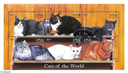 Maldives 1998 Cats 6v M/s, Mint NH, Nature - Cats - Maldiven (1965-...)