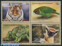 United Nations, Geneva 2012 Endangered Animals 4v [+], Mint NH, Nature - Animals (others & Mixed) - Birds - Cat Family.. - Other & Unclassified