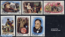 Antigua & Barbuda 1982 Washington/Roosevelt 6v, Mint NH, History - Transport - American Presidents - Automobiles - Autos