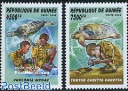 Guinea, Republic 2006 Scouting, Turtles 2v, Mint NH, Nature - Sport - Reptiles - Turtles - Scouting - Autres & Non Classés