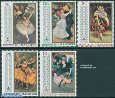 Maldives 1971 Impressionism, Dancing 5v, Mint NH, Performance Art - Dance & Ballet - Art - Edgar Degas - Henri De Toul.. - Dance
