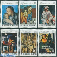 Maldives 1974 Picasso Paintings 6v, Mint NH, Art - Modern Art (1850-present) - Pablo Picasso - Malediven (1965-...)