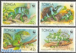 Tonga 1990 WWF, Iguana 4v, Mint NH, Nature - Reptiles - World Wildlife Fund (WWF) - Other & Unclassified