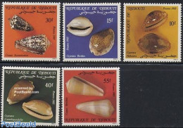 Djibouti 1985 Shells 5v, Mint NH, Nature - Shells & Crustaceans - Vita Acquatica