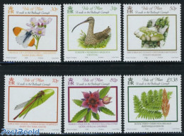 Isle Of Man 2008 Flora & Fauna 6v, Mint NH, Nature - Animals (others & Mixed) - Birds - Butterflies - Flowers & Plants.. - Funghi