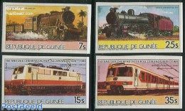 Guinea, Republic 1985 150 Years Railways 4v, Imperforated, Mint NH, Transport - Other & Unclassified