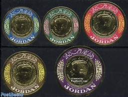 Jordan 1967 J.F. Kennedy 5v, Mint NH, History - Various - American Presidents - Other Material Than Paper - Round-shap.. - Fouten Op Zegels