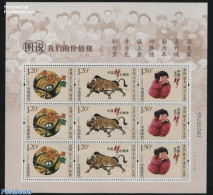 China People’s Republic 2015 Civil Values M/s, Mint NH, Nature - Birds - Art - Art & Antique Objects - East Asian Art - Nuevos