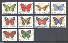 Burundi 1984 Butterflies 10v, Mint NH, Nature - Butterflies - Other & Unclassified