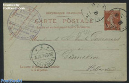 France 1907 Reply Paid Postcard To Ginneken (NL), Used Postal Stationary - Cartas & Documentos