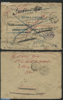 France 1915 Military Letter Sent To 1st Regiment On Battle Field, Person Could Not Be Found And Letter Travelled, Post.. - Covers & Documents