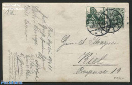 Germany, Empire 1911 Postcard With Commercial Tab Satrup (R8), Postal History - Brieven En Documenten
