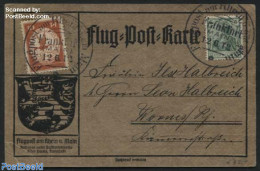 Germany, Empire 1912 Flugpostkarte, Sent By Postluftschiff Schwaben, Postal History, Transport - Aircraft & Aviation - Covers & Documents