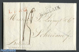 France 1822 Folding Letter From Morlaix To Schiedam, Postal History - Covers & Documents