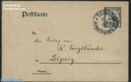Germany, Colonies 1906 Kiautschou, Postcard Sent To Leipzig, Used Postal Stationary - Sonstige & Ohne Zuordnung