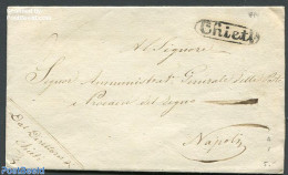 Italy 1874 Folding Cover From Chieti To Napoli, Postal History - Other & Unclassified