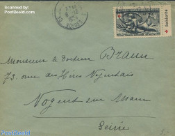 France 1954 Envelope From Vosges, Postal History, Health - Red Cross - Brieven En Documenten