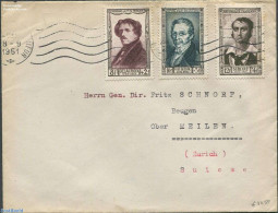 France 1951 Envelope From France To Zurich, Postal History - Cartas & Documentos