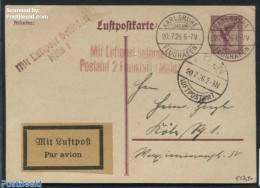 Germany, Empire 1926 Postcard Sent By Airmail, Used Postal Stationary - Storia Postale