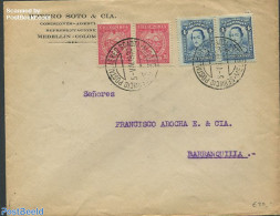 Colombia 1930 Envelope From Medellin To Barranquilla, Postal History - Kolumbien