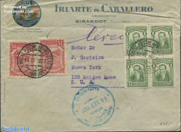 Colombia 1927 Envelope From Girardot To New York, Postal History - Kolumbien