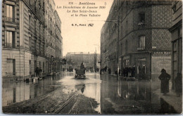 92 ASNIERES -- Place Voltaire, Rue St Denis (inondations 1910) - Asnieres Sur Seine